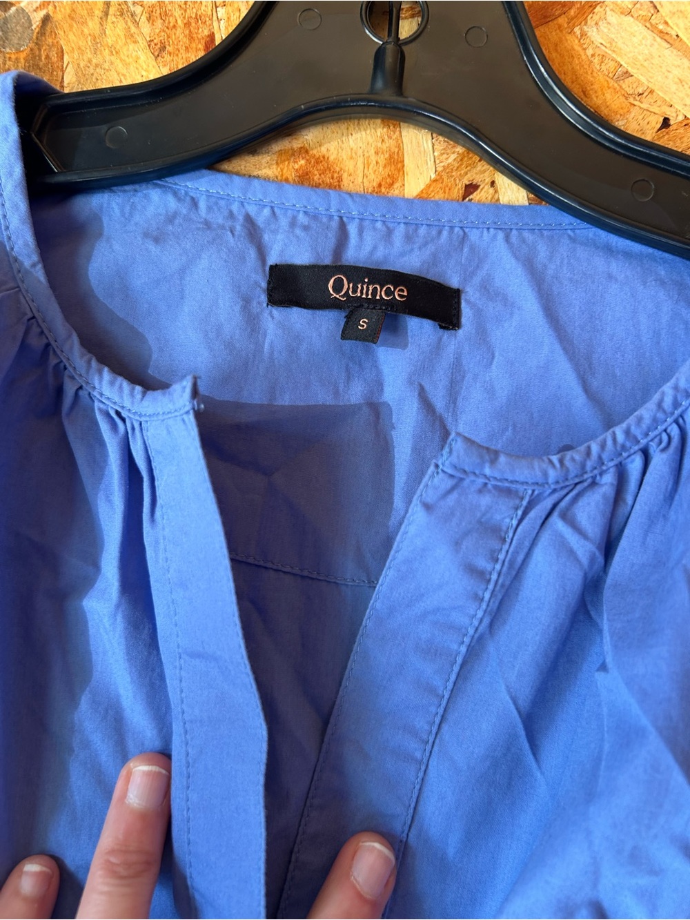Quince Cornflower Blue V-Neck Tiered Maxi Dress new! Organic cotton!!! - Picture 7 of 15